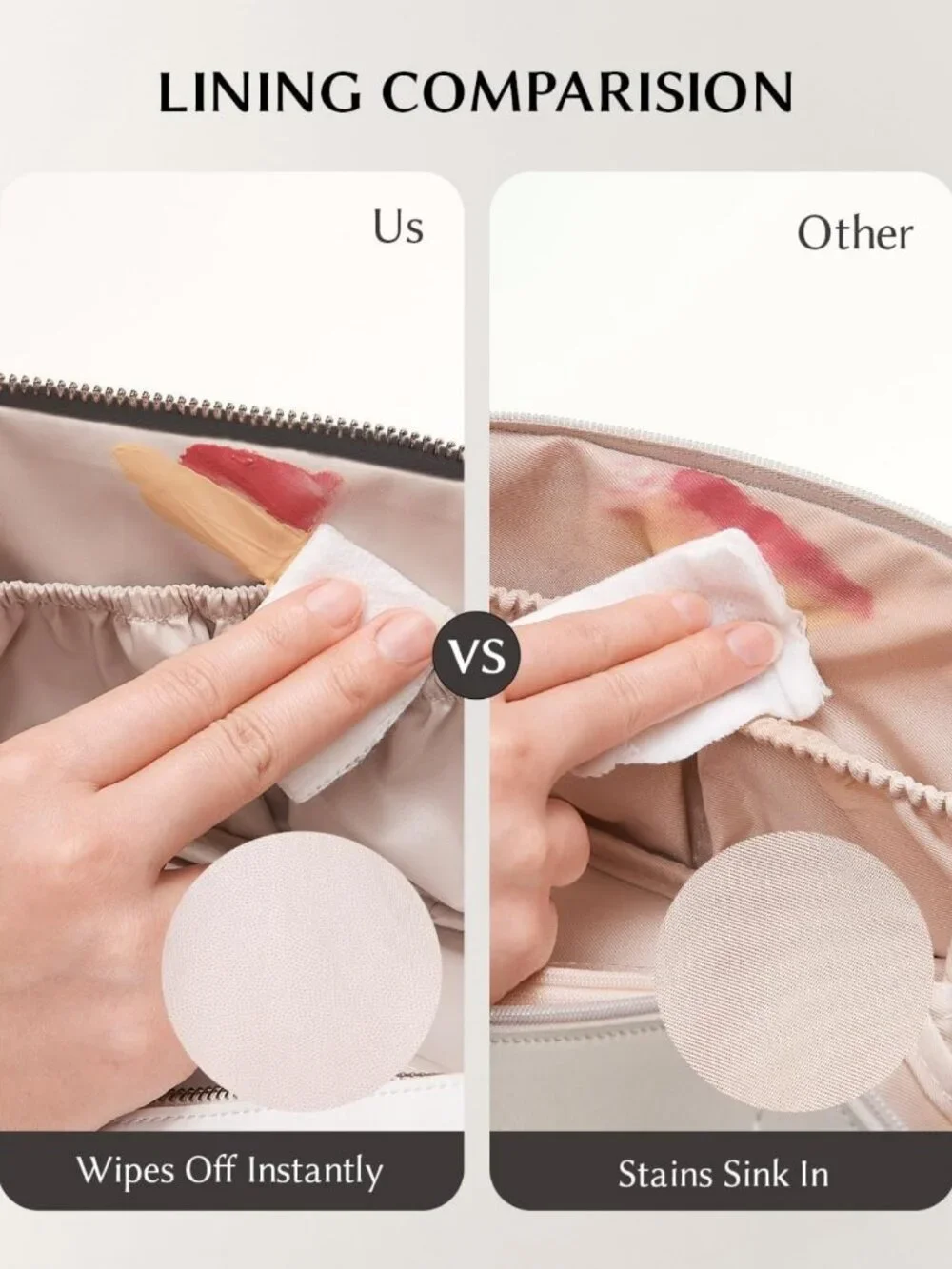 Large Capacity Waterproof Makeup Bag - Portable Toiletry Organizer for Travel